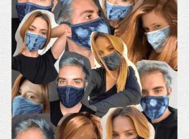 Máscara de proteção em jeans