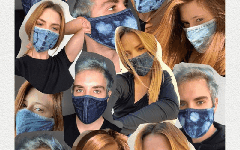 Máscara de proteção em jeans